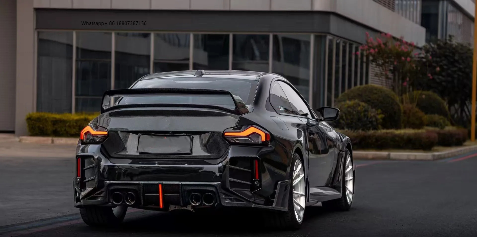 

G87 M2 Rear Lip Corner Dry Carbon Fiber Bumper Exhaust Cut-Outs Bolt-On New 2020-2021 Universal Fitment 1 Year Warranty