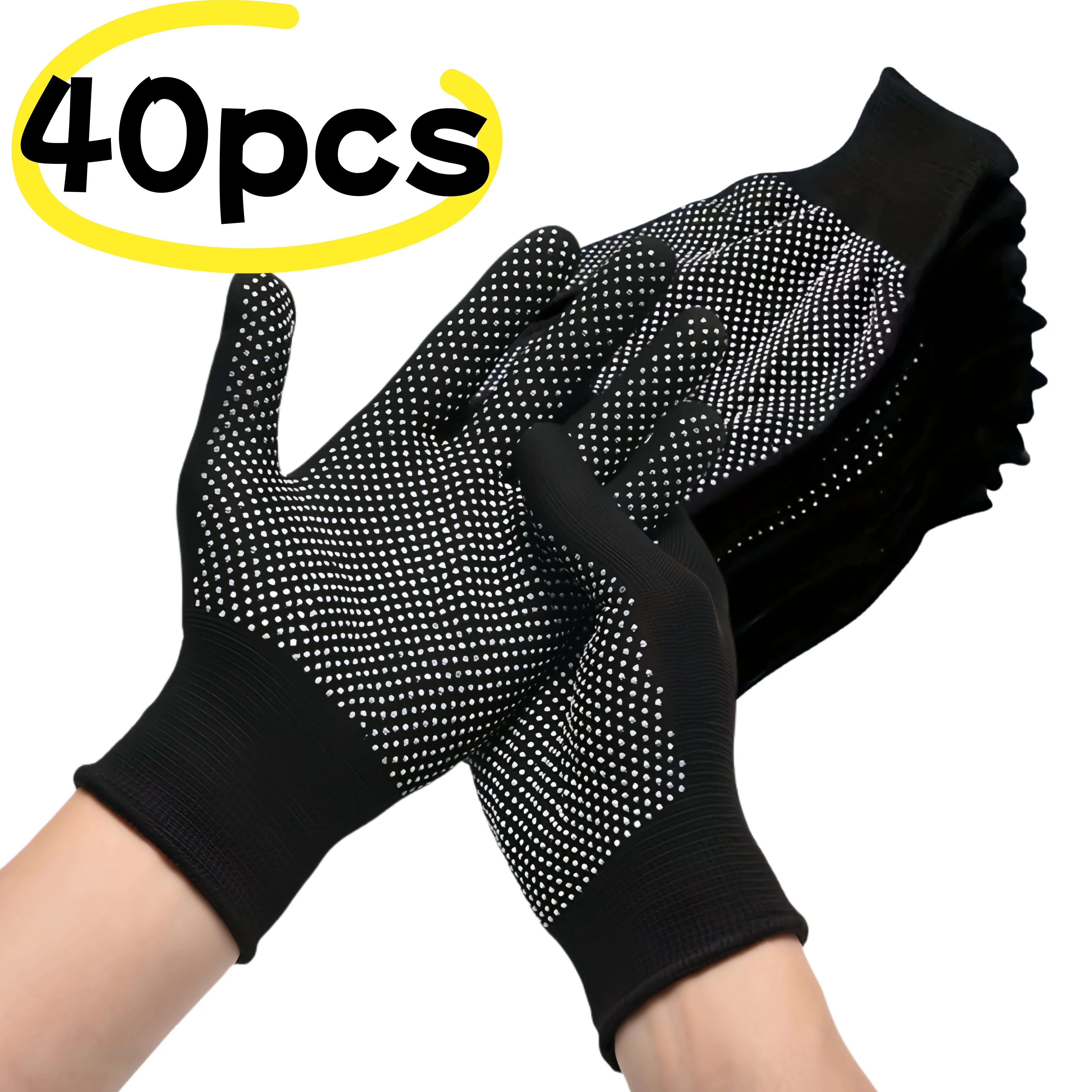 40/20/10pcs Nylon Gloves Breathable Non-Slip for Cycling Fishing Camping Unisex Multicolor Anti-slip Nylon Gloves