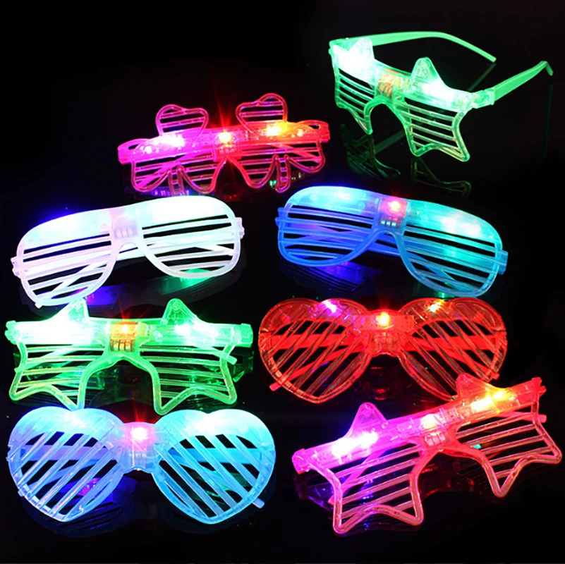 20/100/500Pcs LED Glow Glasses Light Up Eyeglasses 6 Neon Colors Glasses for Kids Adults Glow Wedding Party Favors Wholesale