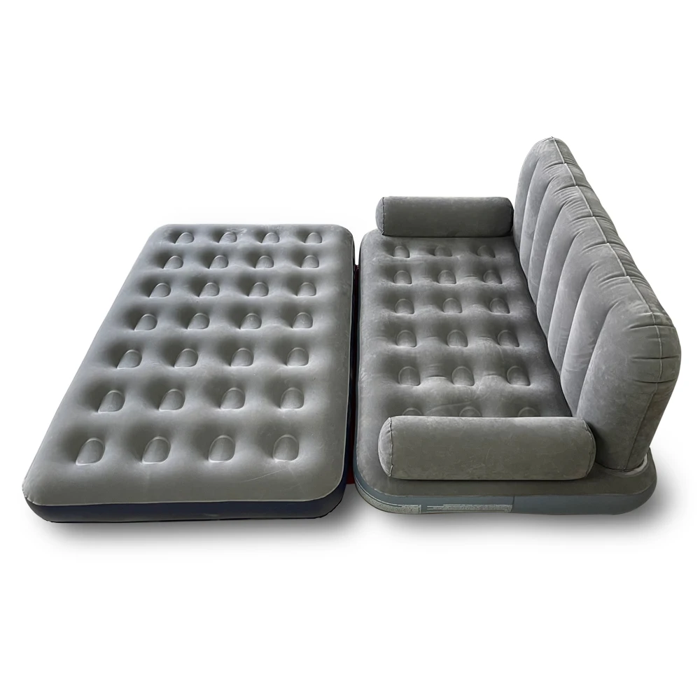 أريكة قابلة للنفخ، مرتبة هوائية متينة ومريحة، أريكة وسرير محمولة قابلة للنفخ مع مساند للذراعين #5