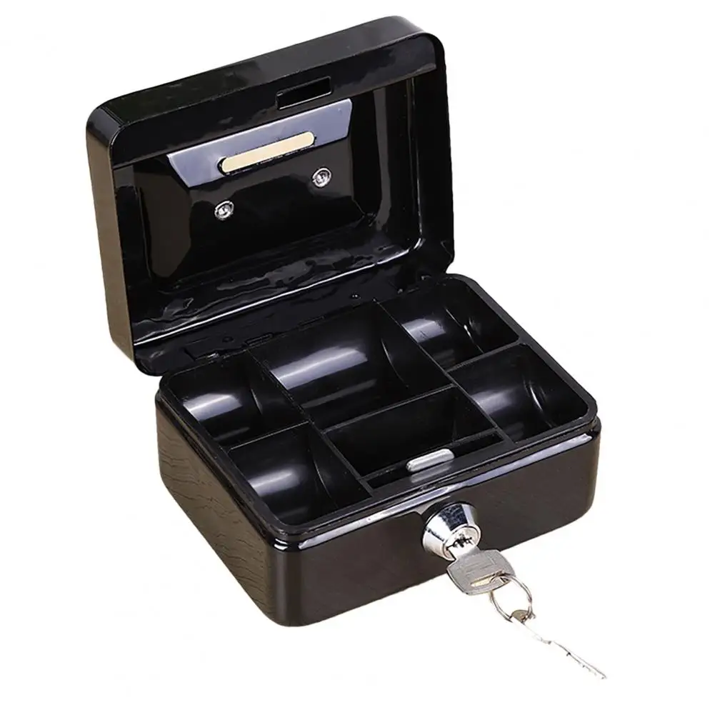 Impact-resistant Cash Box Metal Box Compact Shock-proof Cash Box with Security Lock Two Portable Multi Compartment Safe for Cash