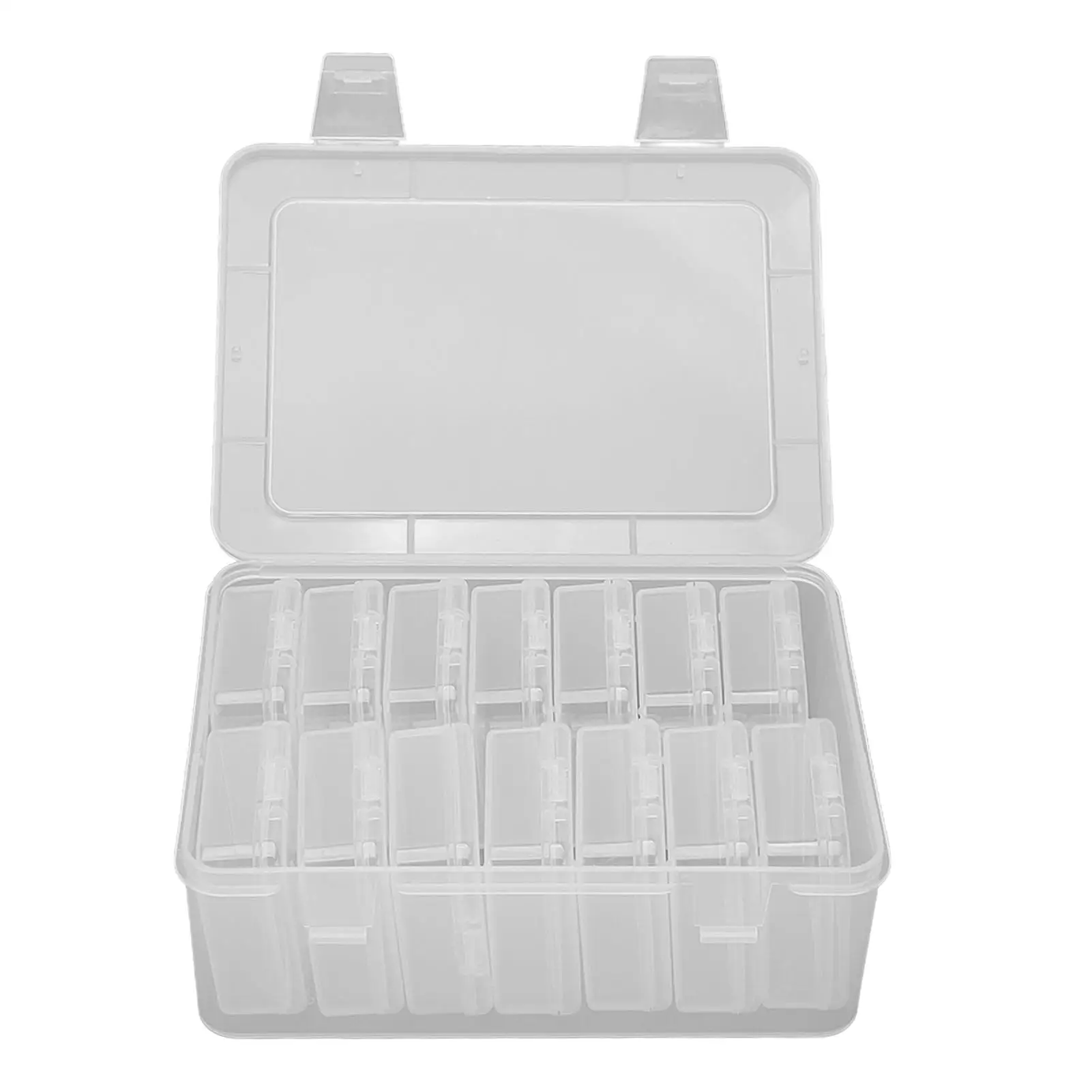 Boîte de rangement transparente pour éponge de beauté, houppette de poudre, 14 petites boîtes pour l'artisanat, les perles et pour un usage quotidien