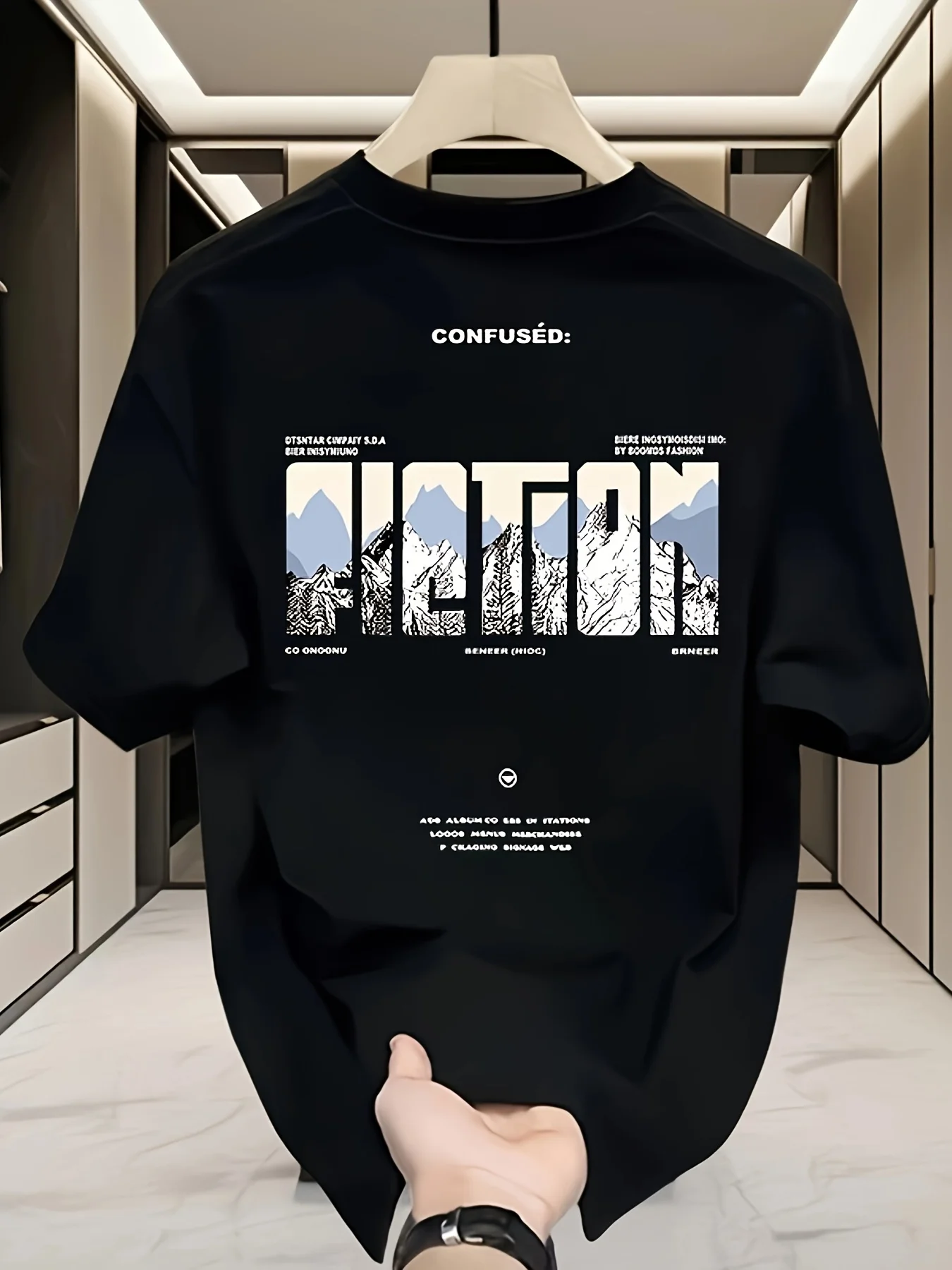 Summer New Style American Streetwear Loose Men T-shirt 100% Pure Cotton Soft and Breathable Material Suitable for Daily Wear
