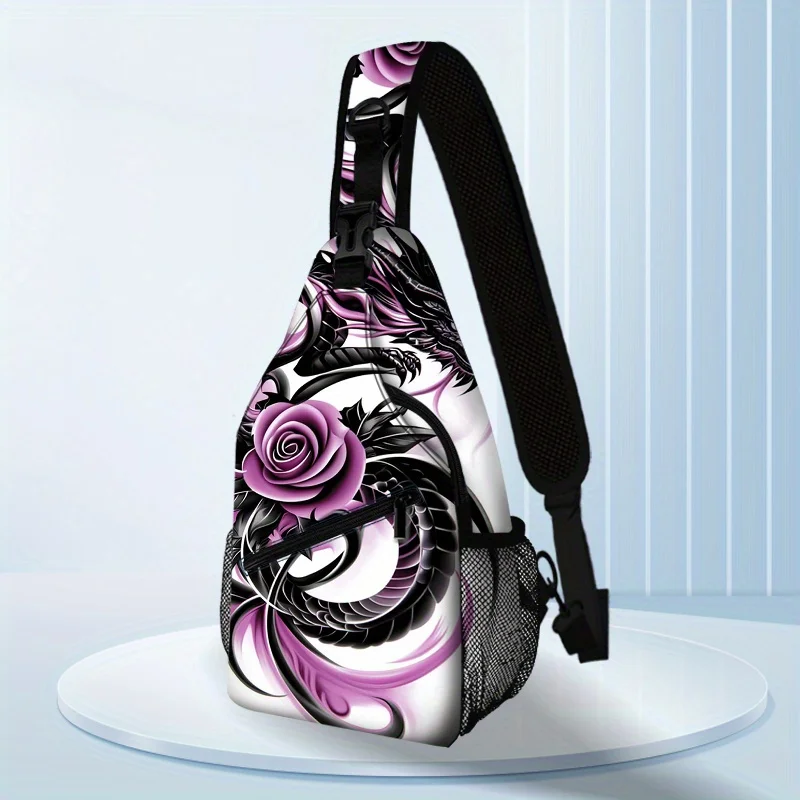 Dragon Beauty Unisex Adjustable Crossbody /Chest/Backpack with Dragon Hands-Free Outdoor Comfortable for Men Women