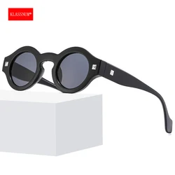 KLASSNUM Men Steampunk Sunglases Small Round Frame  Anti-blue Light Transparent Glasse Luxury Brand Design UV400 Shades 2026 New