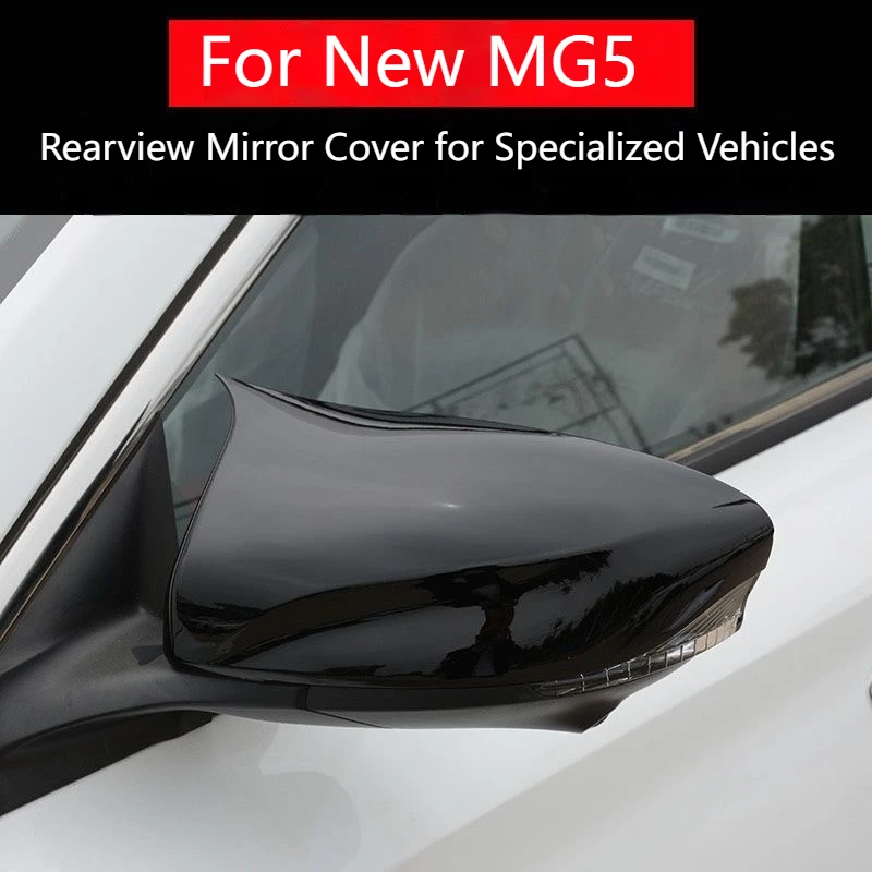 Rearview Side Mirror Cover Wing Cap Sticker Exterior Door Rear View Case Trim Carbon Fiber Look Black For MG 3 2024