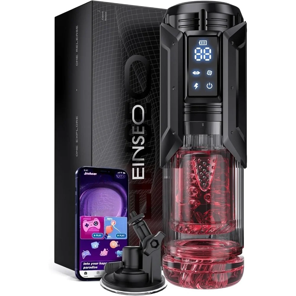 Waterproof AI-Sync Male Masturbator with 7 Sucking, Thrusting, Rotating, and Licking Modes - Pocket Pussy Bath Sex Toy