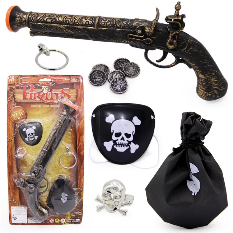 Halloween Pirate Gun Children's Plastic Toy Gun Set Cosplay Pirate