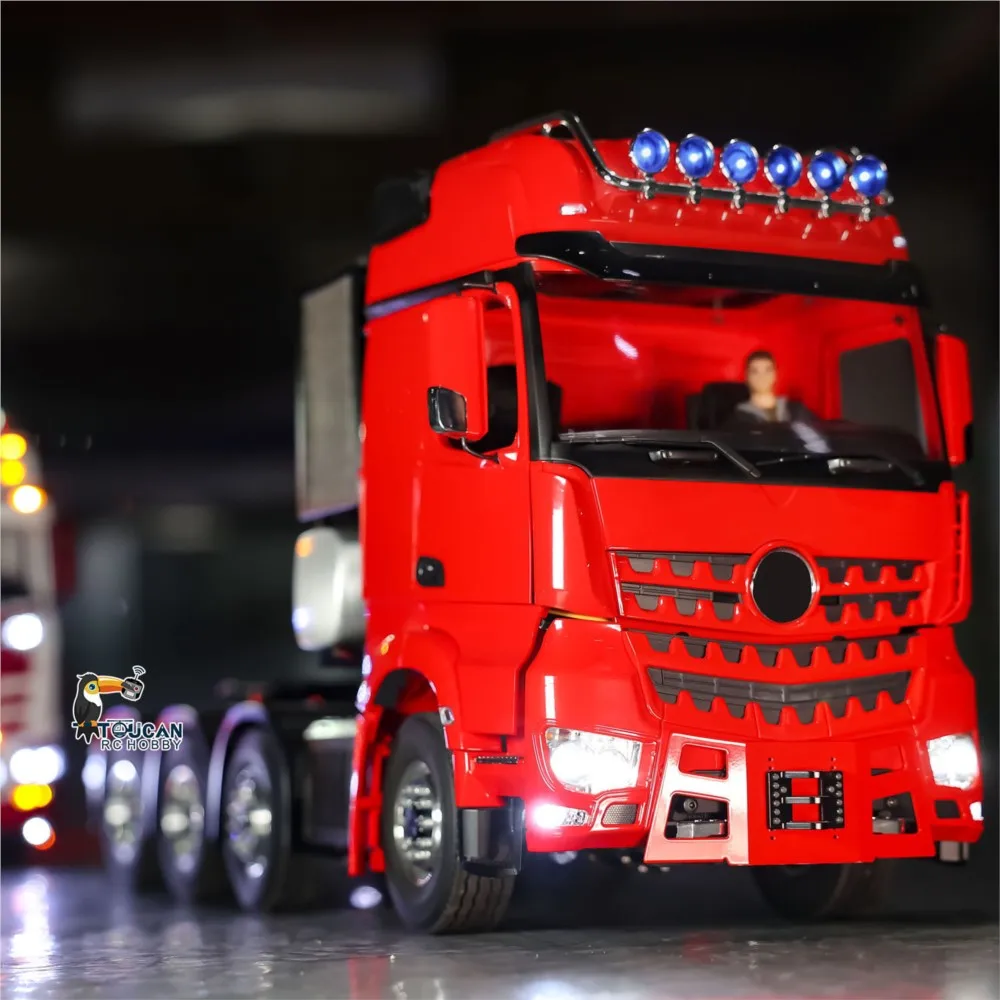 RTR LESU 1/14 المعادن RC شاحنة جرار 8x8 راديو التحكم قفل السيارة المعدات التفاضلية رف أضواء الأصوات البناء RC اللعب