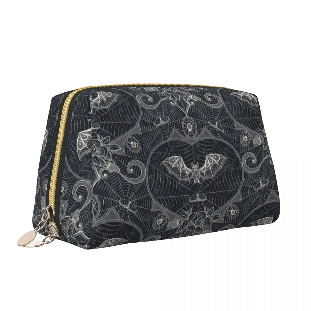 Gothic Witch Bats Pattern Makeup Bag Women Travel Cosmetic Organizer Fashion Ghost Halloween Storage Toiletry Bags