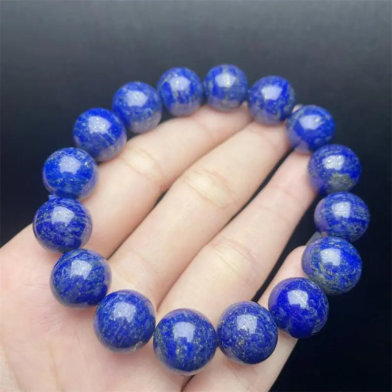 13MM Natural Lapis Lazuli Bead Bracelet Energy Gemstone Women Stretch Jewelry Healing Birthday Present 1PCS