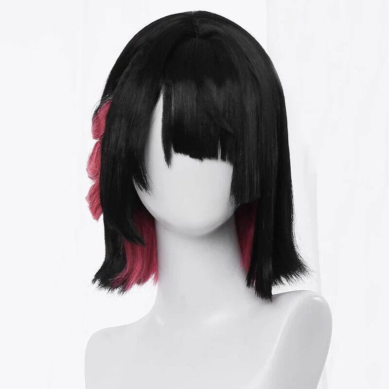 

Zenless Zone Zero Ellen Joe Cosplay Wigs 32cm Black Mixed Red Synthetic Hair