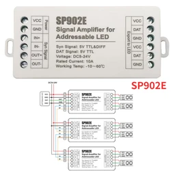 SP902E SPI Signal Amplifier Repeater For WS2812 WS2811 WS2813 RGB Addressable IC Programmable Matrix Panel Light LED Pixel Strip