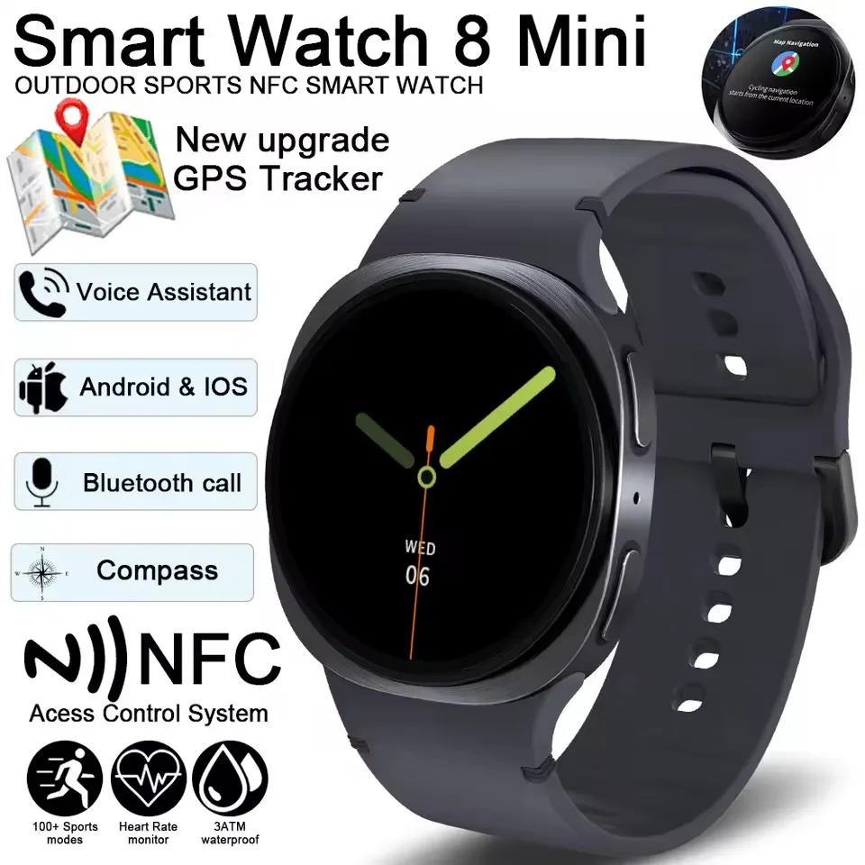 

Smart Watch GPS Track Smart Watches For Men Women Sport Heart Rate Bluetooth Call NFC IP68 Waterproof Compass Smartwatch 8 Mini