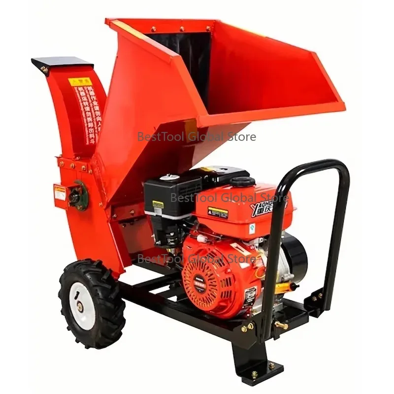 

16H-P Di-esel Self-Propelled 15cm In-dustrial Barrel Shredder Wood Chipper Shredder for Rubber Production for Wood Logs Branches