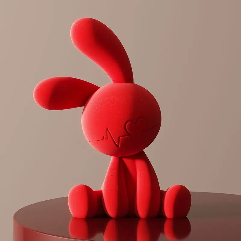 xx-Cute Sitting Rabbit Sculpture Resin Decoration Item Home Livingroom Entrance Statue Accessories Office Figurines Ornaments