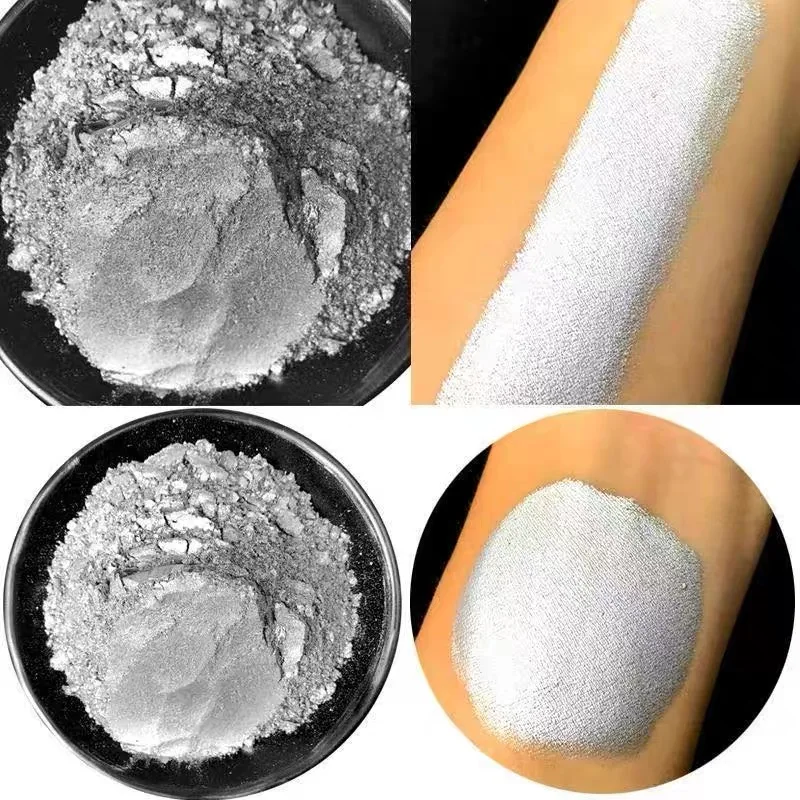100g/500g Oily Ultra-bright Silver Powder DIY Metal Plastic Model Buddha Statue Coloring Auxiliary Raw Materials Silver Powder