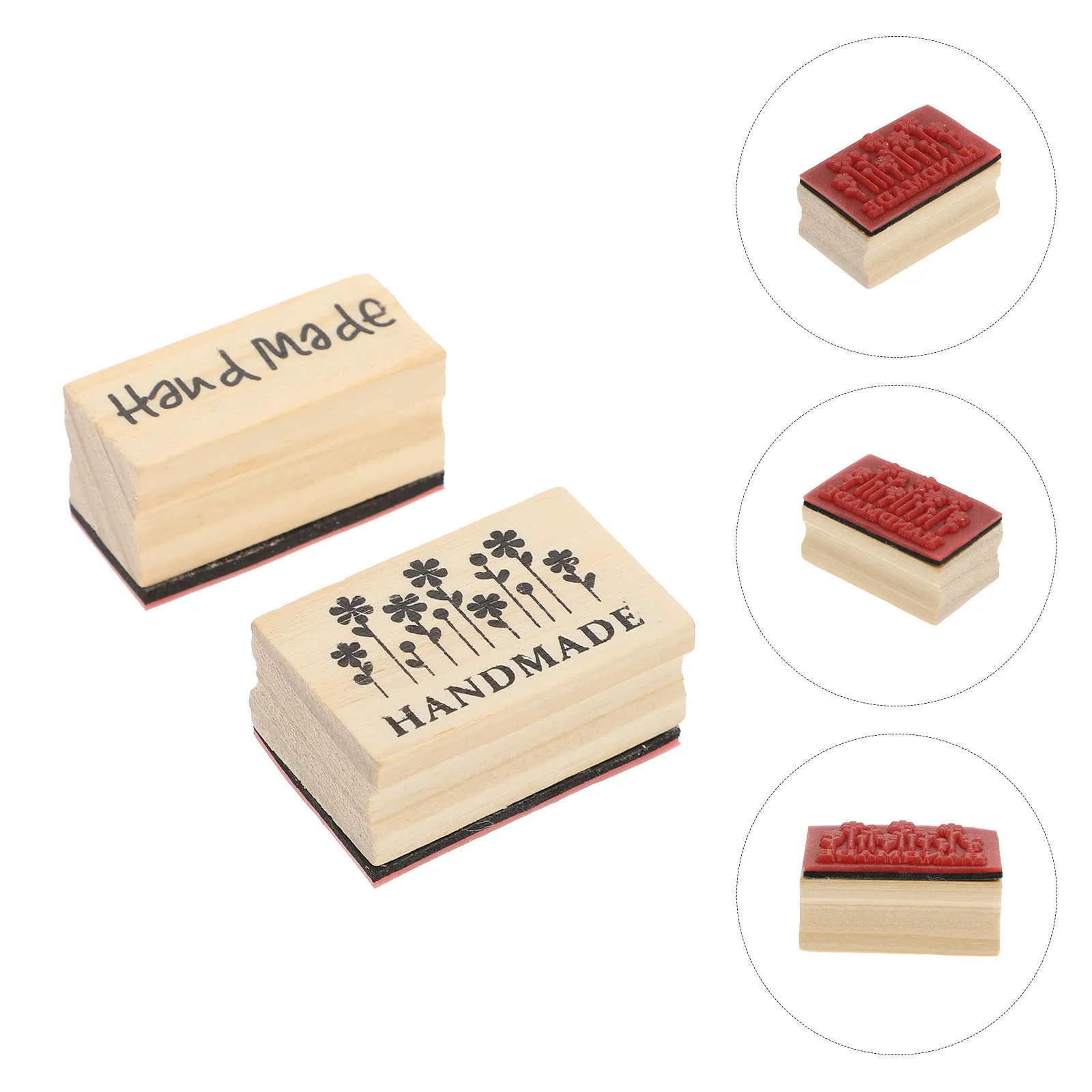 2 Pcs Handmade Seal Kids Decor Journal Stamp Vintage Alphabet Stamps for Wood Leaf