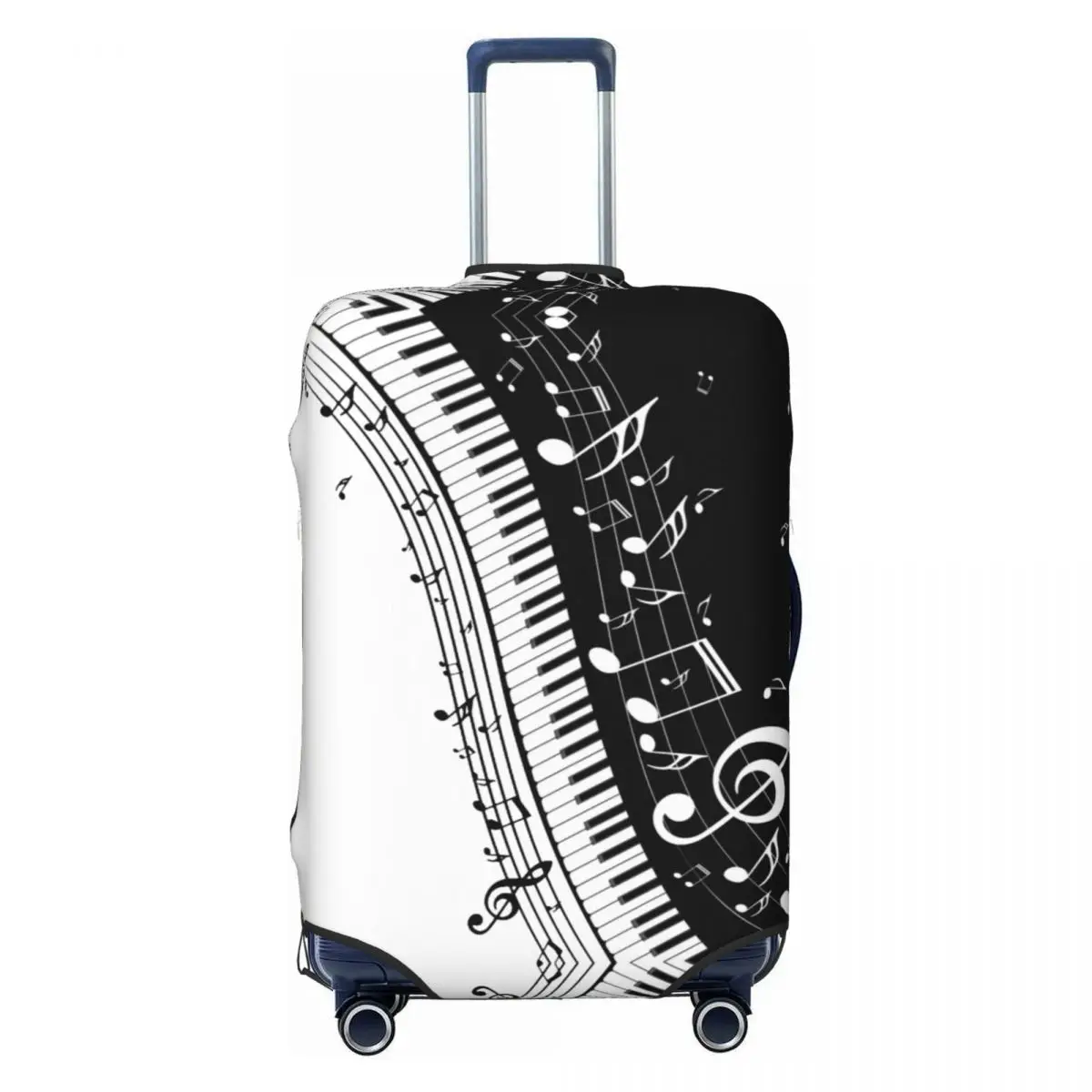 Custom Piano Keyboard Musical Notes Luggage Cover Cute Suitcase Protector Covers Suit For 18-32 inch