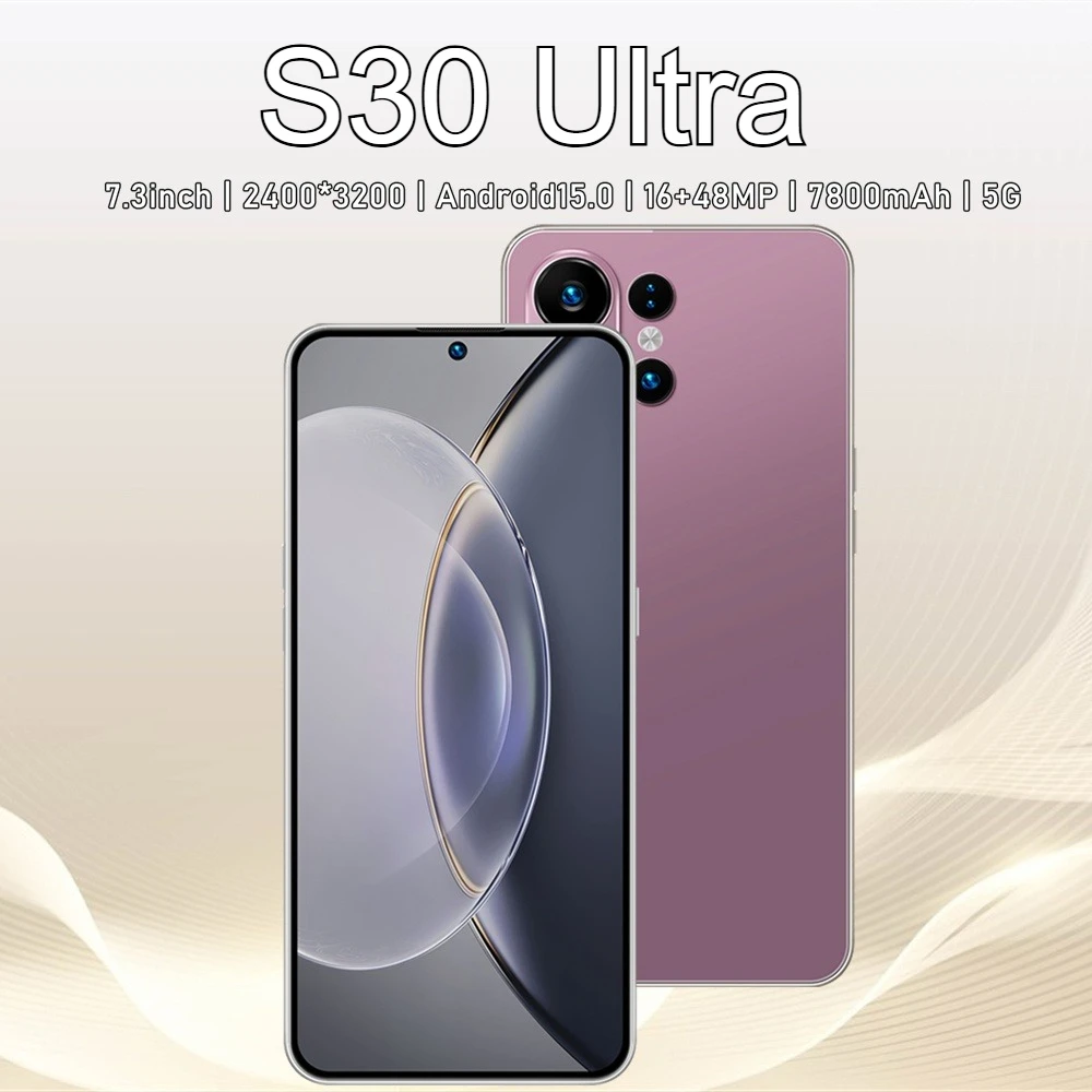 K-Touch Smartphone 5G S30 Ultra Mobile Phones Smartphone Android Cell Phone 22GB+2TB Face Unlock 5G Dual SIM 7800mAh 7.3inch HD 7800mAh Battery Mobile Phone 5G