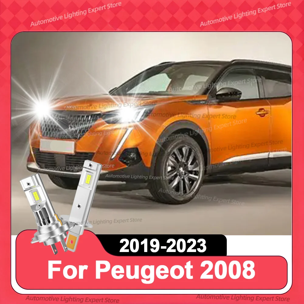 2/4Pcs Led Lights 30000LM Headlight Bulbs With Turbo Fan 6000K For Peugeot 2008 2019 2020 2021 2022 2023