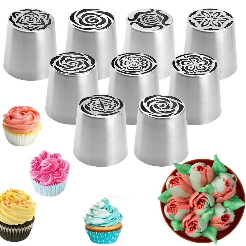 1pcs Russian Piping Tips Stainless Steel DIY Kitchen Cake Decorating Tips Baking Supplies for Cupcake Cookies Birthday Party