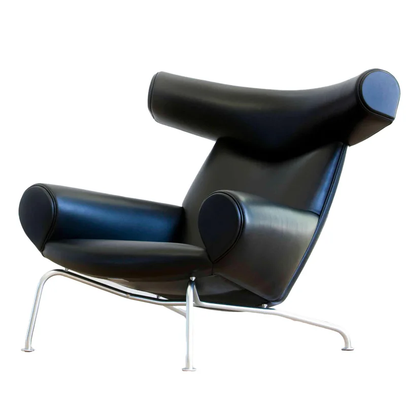 

Bull chair, creative living room single sofa chair, leather balcony lying