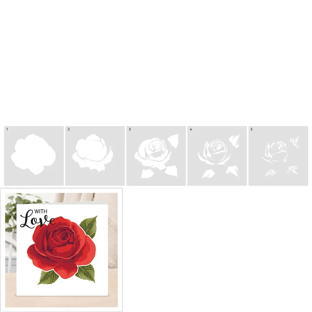 Blooming Flowers 2024 New September Stencil Decoration For Scrapbooking Craft Diy Album Template Decor Model