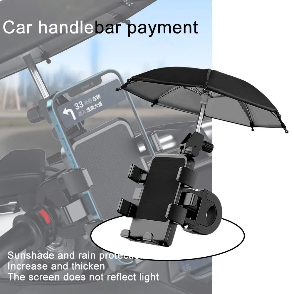 Mobile Phone Holder Electric Vehicle Motorcycle Cycling With Takeaway Waterproof Rider Umbrella Stand Bicycle Navigation E0E8