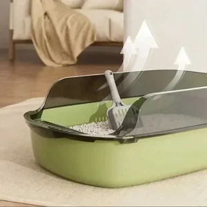 Semi-feed cat litter box thickness Kitty sandbox, high side splashproof pet with sand spoon, cat supplies 8 Main Sales Sand Box - №4