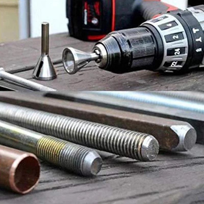 ดอกสว่านเจียรลบคมโลหะ หัวหกเหลี่ยม สามเหลี่ยม สำหรับงานเกลียว ขจัดครีบเหล็กได้อย่างรวดเร็ว