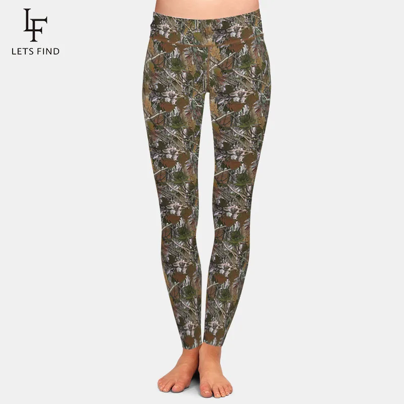 

LETSFIND Fashion New Women's High Waist Fitness Leggings High Quaility Branches and Leaves Print Sexy Skinny Stretch Legging