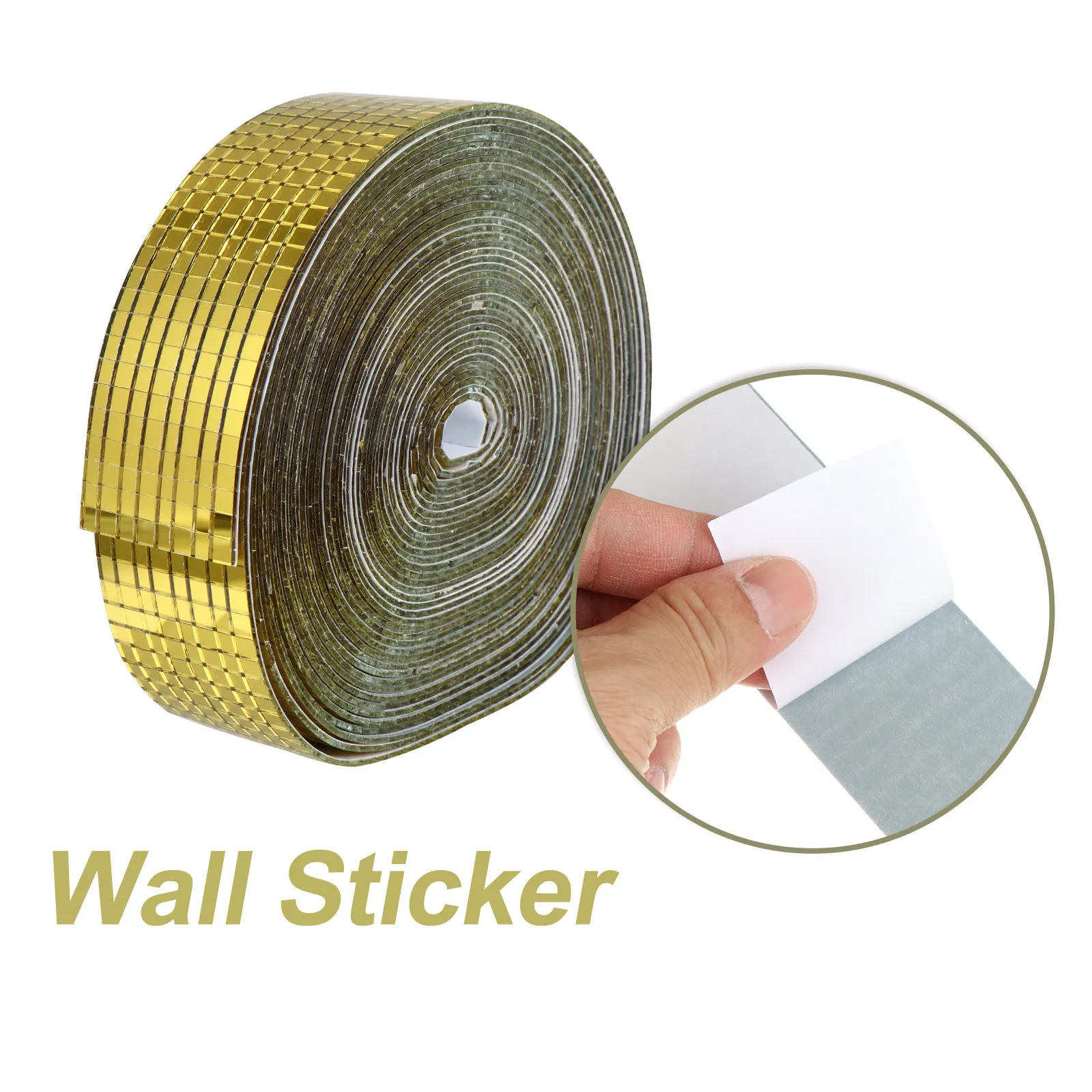 

Mosaic Wall 10m 5x5mm Self Adhesive Glass Tiles Silver Color Waterproof Home Kitchen Glass Mirror Mosaic Stickers Bathroom Decor