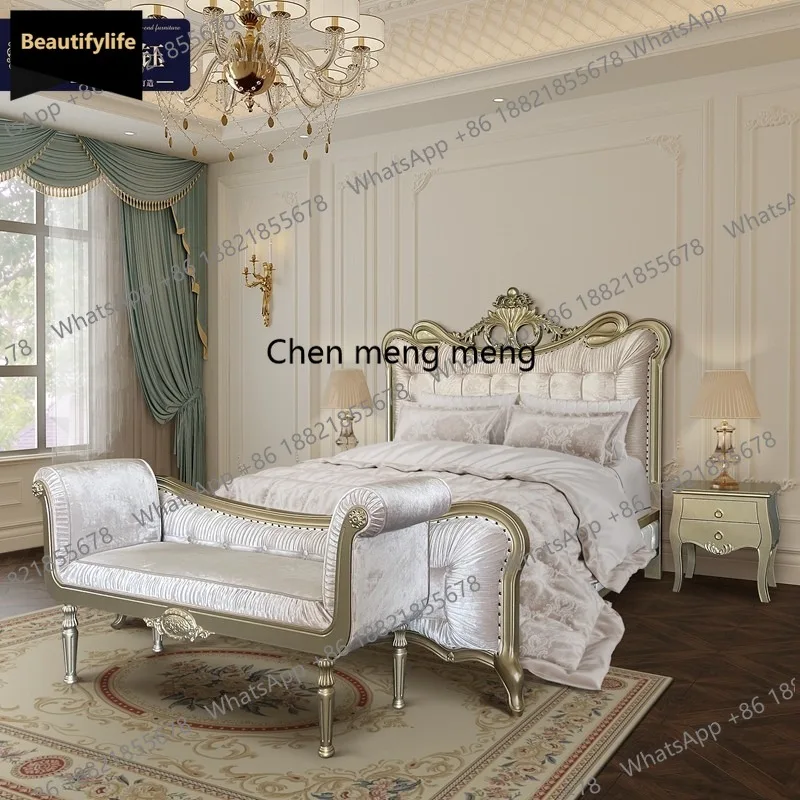 

Прикроватный табурет M183 в итальянском стиле, легкий люкс, французский диванный табурет, прикроватный табурет из массива дерева, скамья для виллы