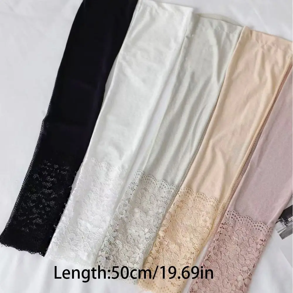 Mangas de seda de hielo de encaje Anti-UV, guantes de manga larga con aislamiento UV, fundas para brazos con protección solar, guantes de ciclismo para mujer