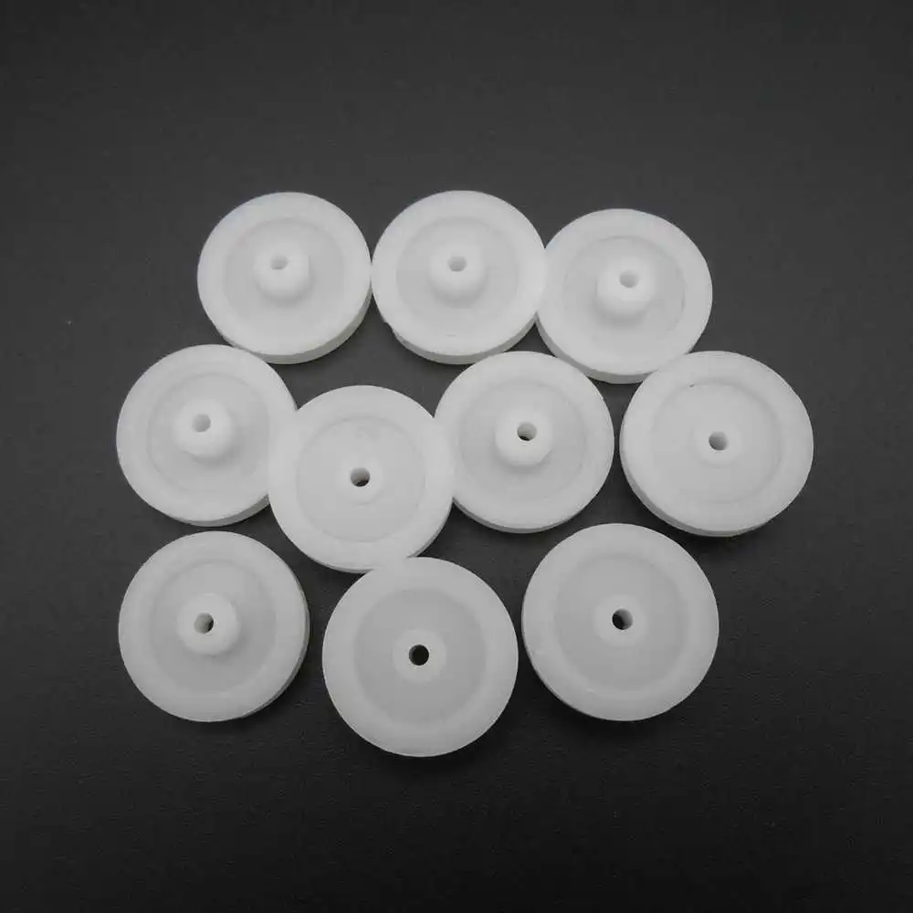 20Pcs/Lot 18MM Outer Dia, 2MM 182A Plastic Pulley - Shaft Bore Hole (1.95MM Tight Fit) 5.6MM Height Model Motor Wheels for DIY