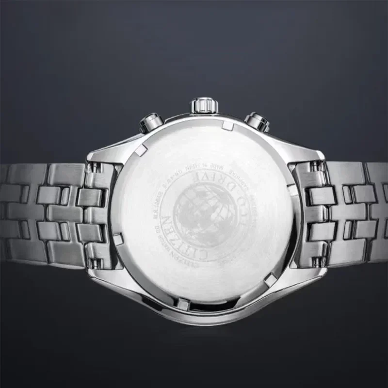 Bürger uhr Männer Quarz Licht kinetische Energie Edelstahl Pendel Stahl armband Luxus wasserdichte Mode Datum Business-Uhr