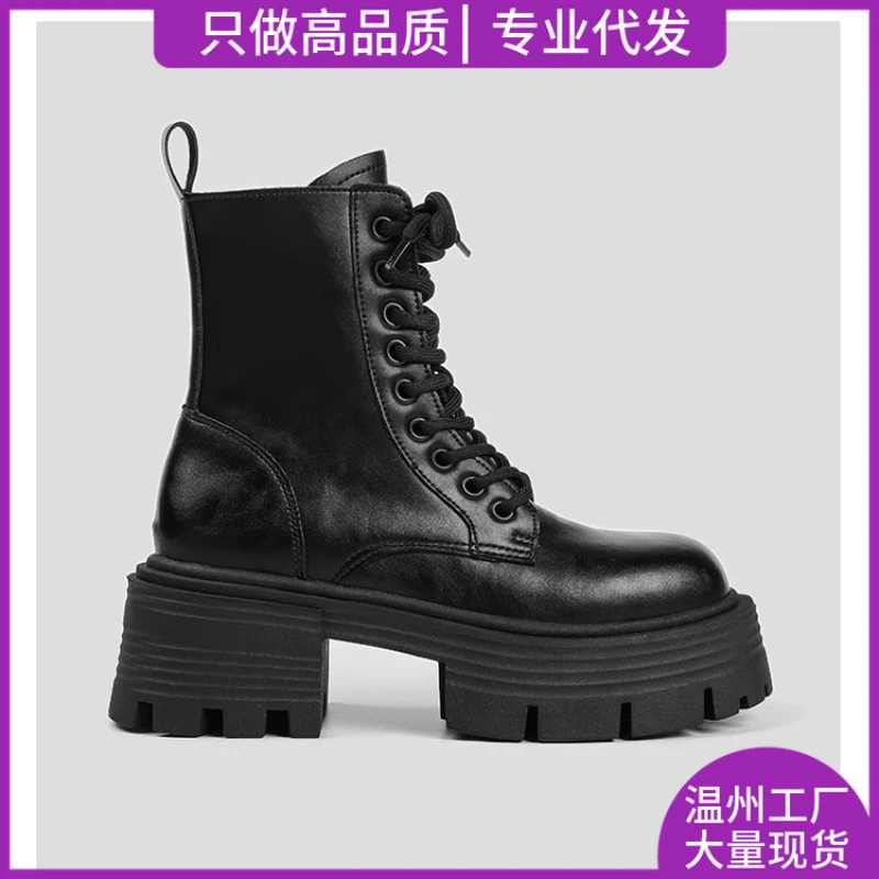 

Women Martin Boots Casual Lace Up Chelsea Lady Ankle Boots Classic Punk Goth Women Shoes High Chunky Platform Motorcycle Boots