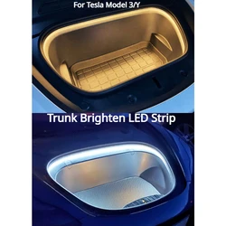 LED Light Strip for Tesla Model 3 Y Waterproof Flexible Front Trunk Silicone Brighten Warm/White Car Strips Spotlight 2021-2023