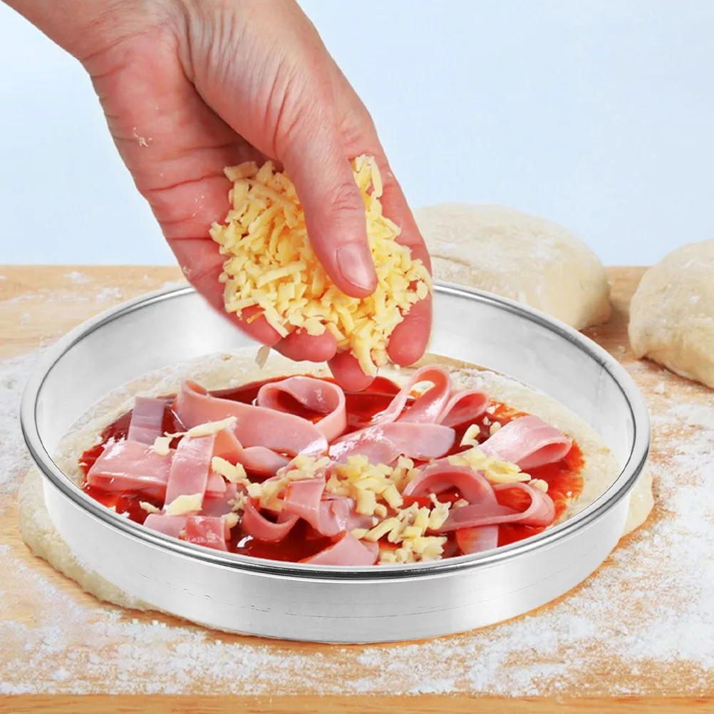 Stainless Steel Pizza Ring Round Baking Mold for Even Topping Distribution Easy Release Multipurpose Use