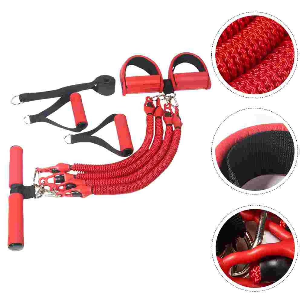 

Pedals Resistance Band Four-tube Pull Rope Fitness Exercise Bands Tension Emulsion Feet