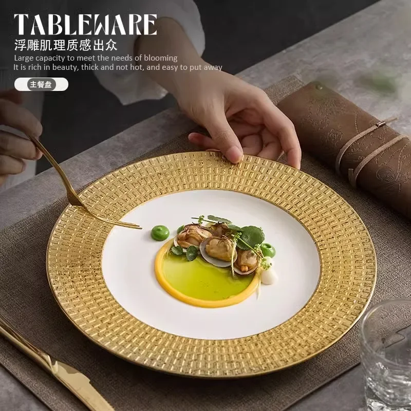 Ceramic Tableware Creative Phnom Penh Plate Restaurant Hotel Western Food Plate Restaurant Restaurant Artistic Concept Plate