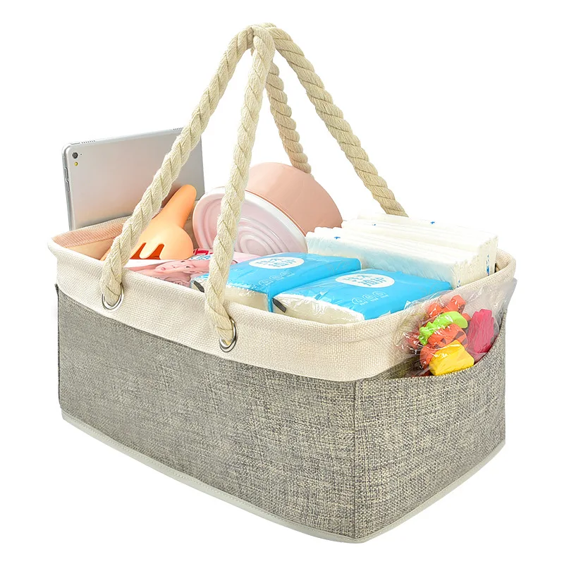 Multi-functional Handheld Storage Bag, Original Factory Home Jute Storage Box, Maternity and Baby Products Storage Bag