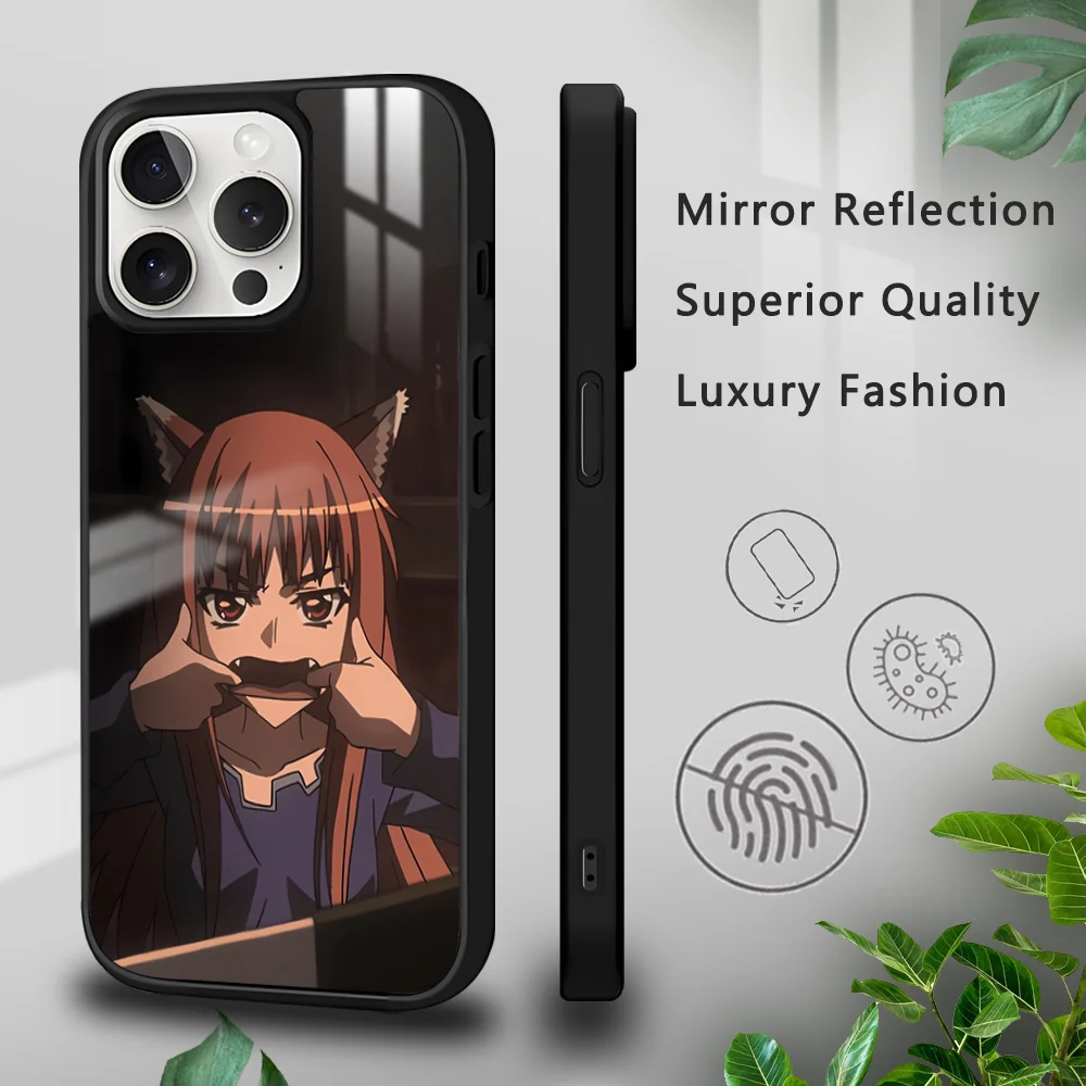 S-Spice and Wolf Anime Phone Case For iPhone 16 15 14 13 12 11 Pro Xs Max Mini Plus Celulares Hard Funda