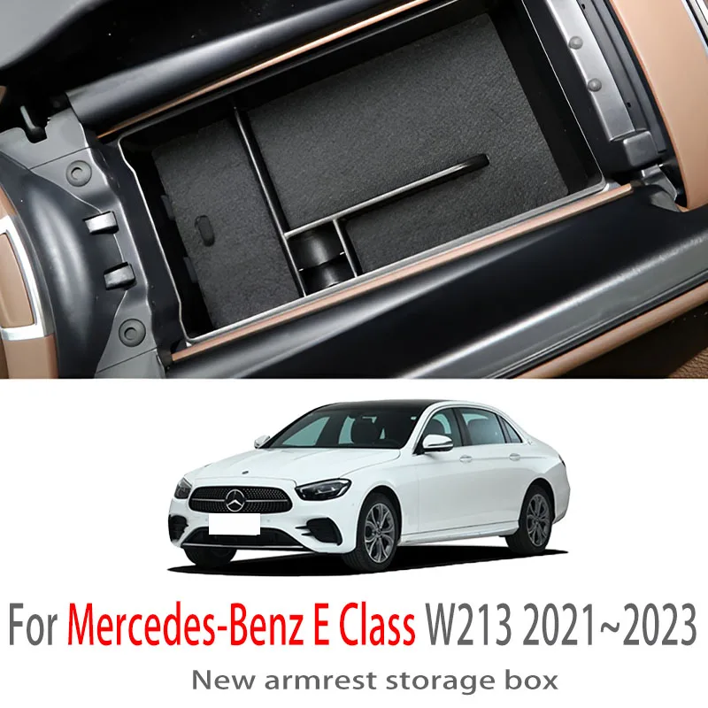 

Car Accessories For Mercedes Benz E Class W213 2021~2023 Center Console Armrest Storage Box Multifunctional Storage Auto Parts