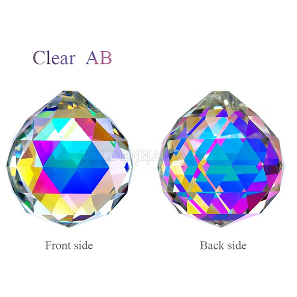 Camal 1PCS K9 Crystal Ball Pendants 15/20/25/30/40mm ABcolor Prisms Rainbow Sun Catcher Chandelier Lamp Curtain Hanging Ornament