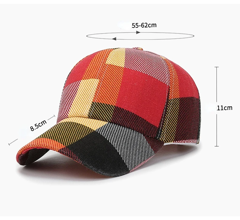 Solid Plaid Spring Summer Hats for Women Men Plaid Baseball Caps Outdoor Cool Lady Male Sun Hats Cap Hats for Women Men Fashion