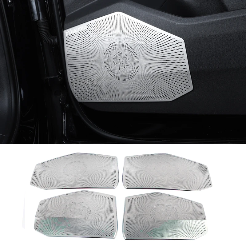 

For VW Volkswagen Touareg CR7 2017-2019 Car Door Loudspeaker Sound Chrome Speaker Cover Trim Frame Sticker Interior Accessories