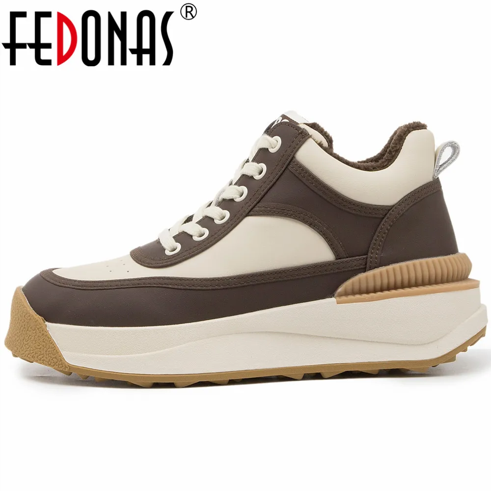 FEDONAS Lace-Up Leisure Women Sneakers Spring Autumn Four Season Shoes Woman Genuine Leather Popular Mixed Colors Working Casual