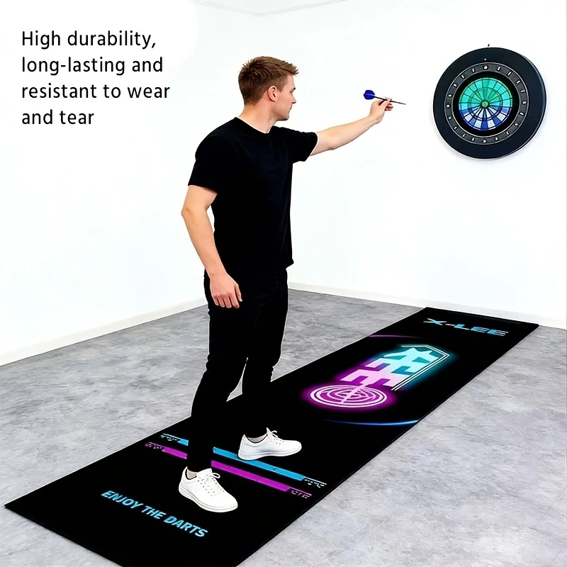 VIKAMA Neon Cyber Darts Special Floor Covering Anti-slip Dart Throwing Line Floor Mat Home Game Room Decoration